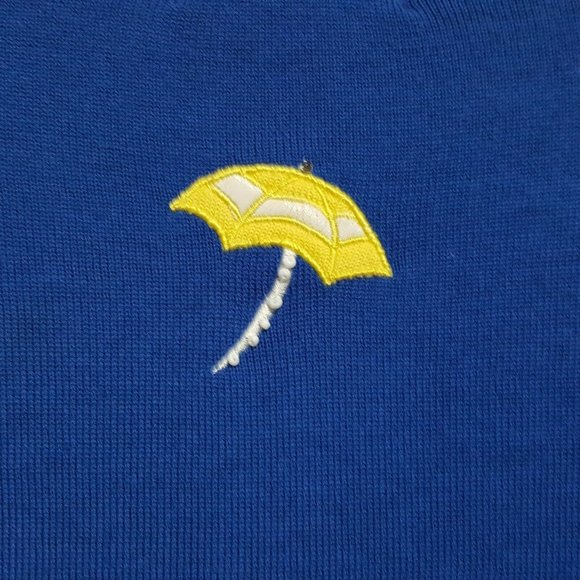 Jack B Quick Women's Cardigan Sweater Large Blue Flamingos Umbrellas Beaded - Picture 9 of 12